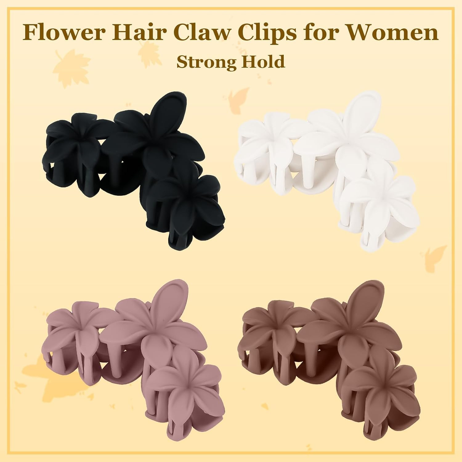4 Pcs Large Matte Non-Slip Claw Hair Clips for Thick Hair – Strong Hold Jaw Clip