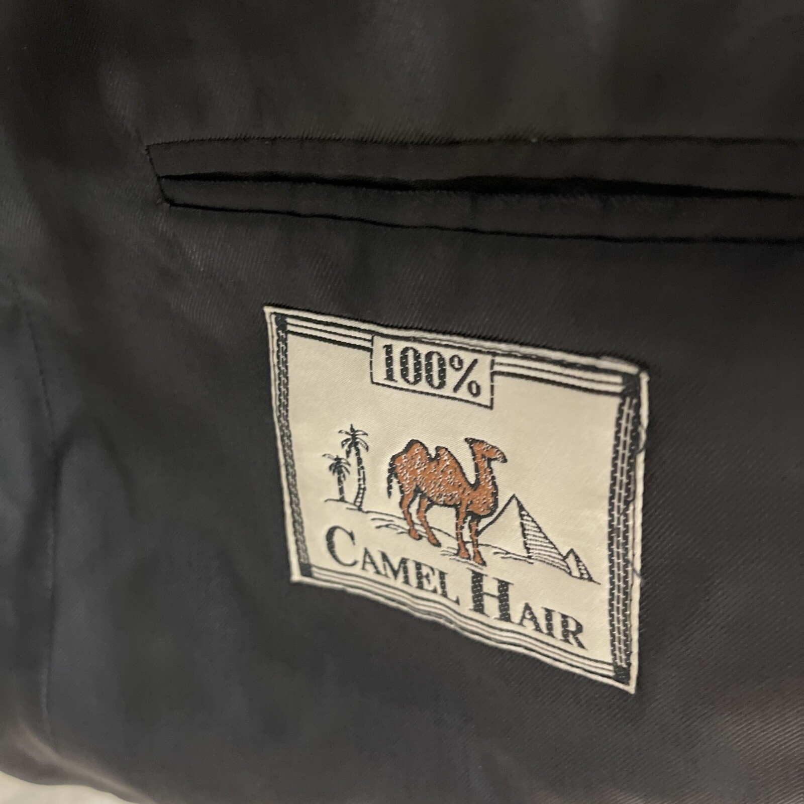 Tailors Row by Deansgate Mens 42 Black Camel Hair Two Button Sport Coat