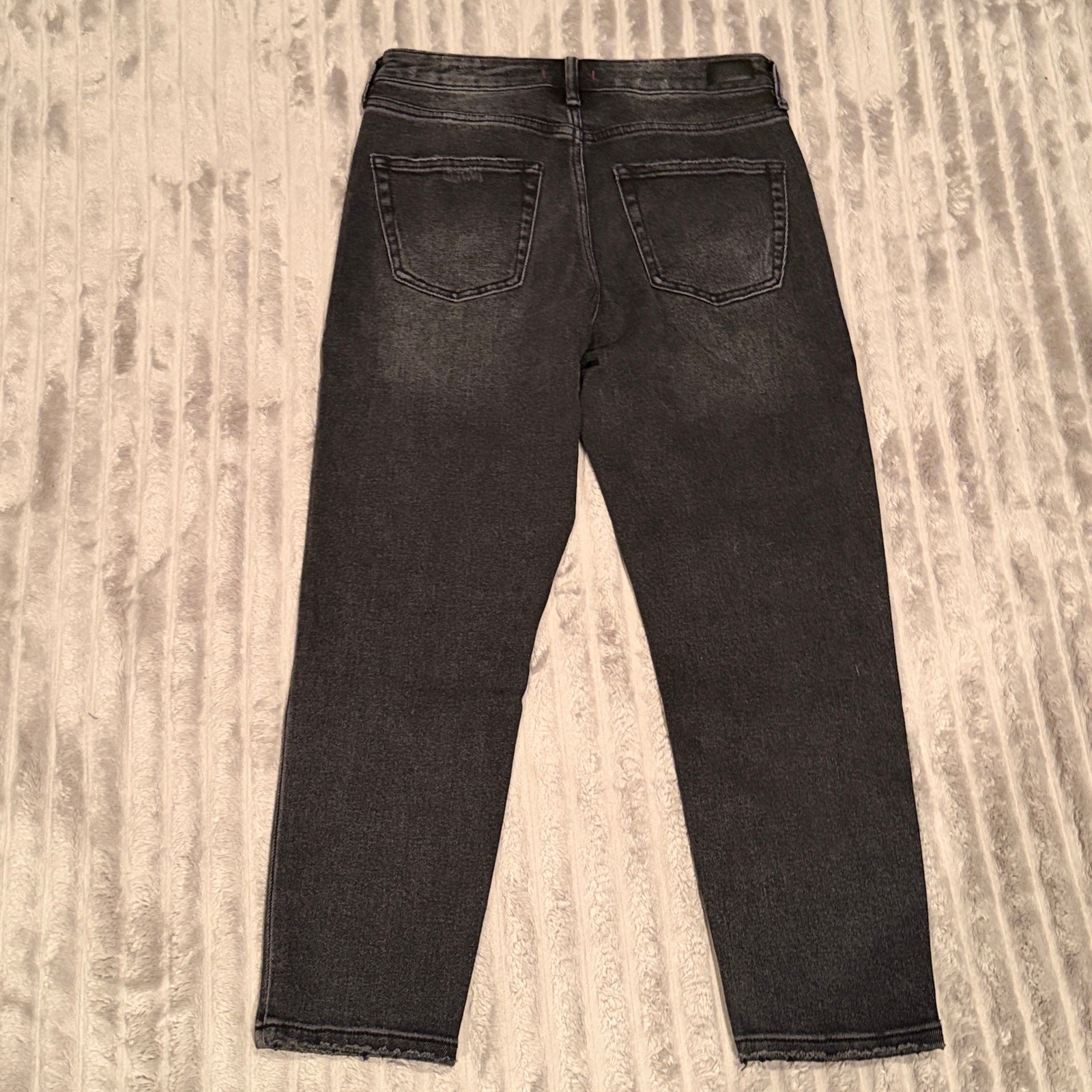 Dear John Crop Jeans Black Grey Fade Distressed Raw Hem Women’s Size 28