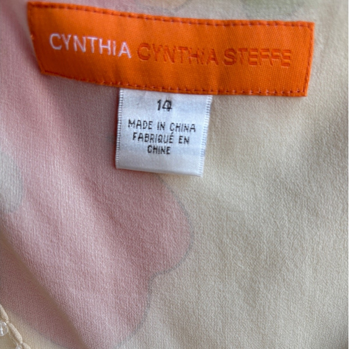 Cynthia Steffe Y2K All Silk Floral Fairycore Blouse with Mod Print size 14