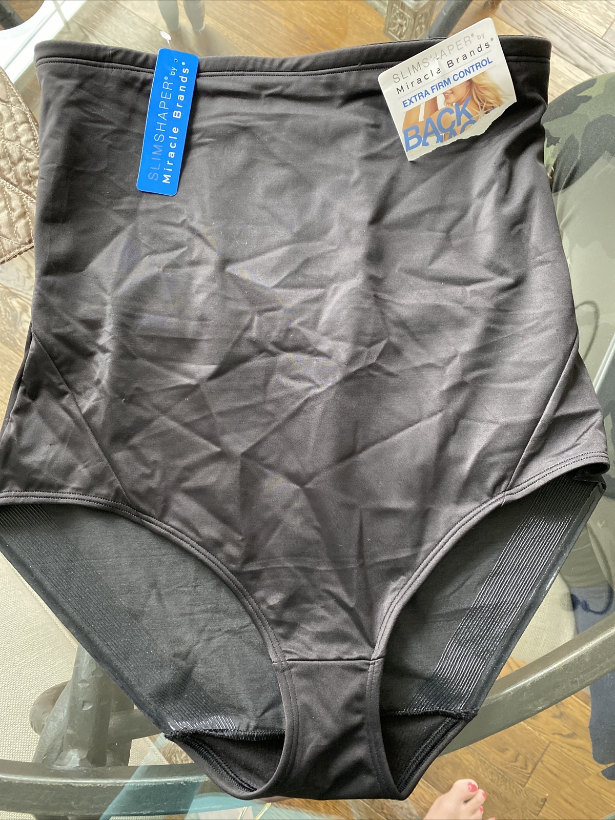 Slim Shaper by Miracle Brands Extra Firm High Waist Brief Shapewear XL Black