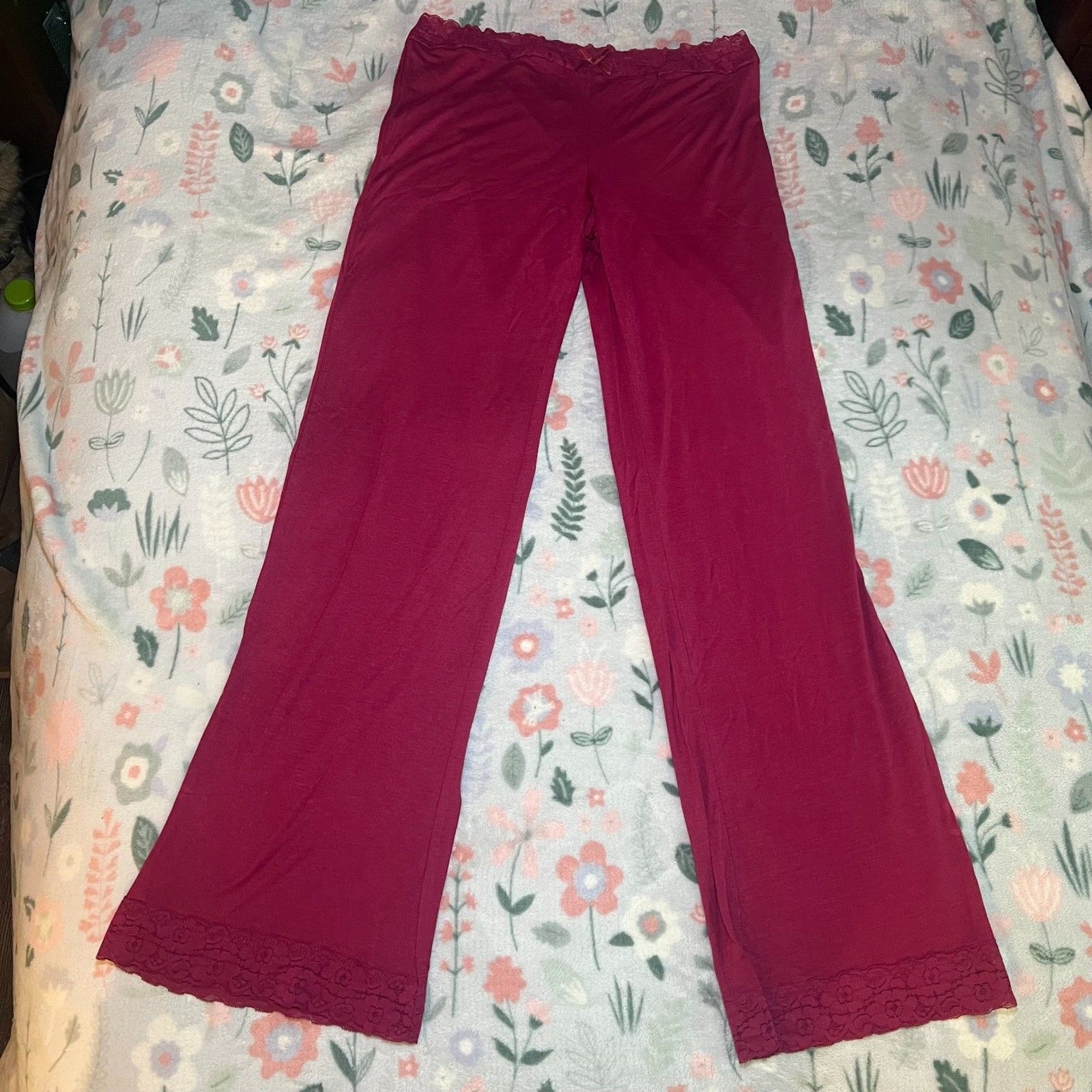 Gilligan & O’Malley Low Rise Wide Leg Flared Lace Pants S Grunge Whimsigoth Y2K