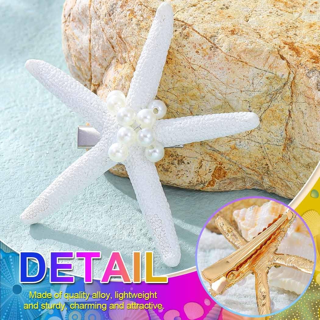Hair Clip Starfish Pearl Mermaid Seashell Hair Accessories Pack of 3