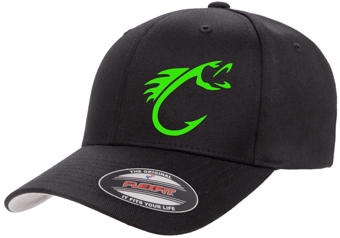FISHING HOOK FISH FLEXFIT 6277 CURVED BILL HAT *FREE SHIPPING in BOX*