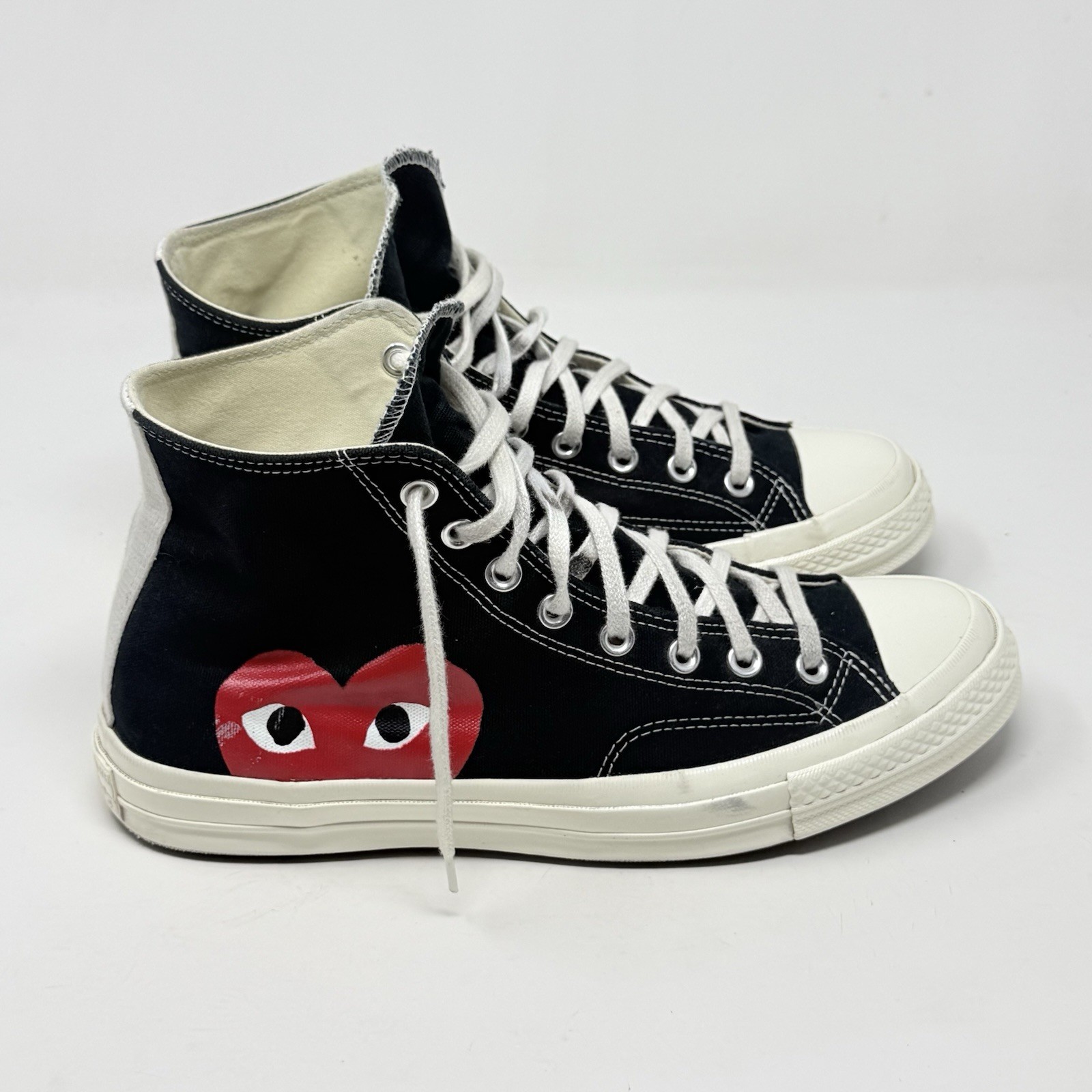 Converse x Comme des Garcons Play Chuck 70 Hi Mens 10 Black Grunge Skate Shoe