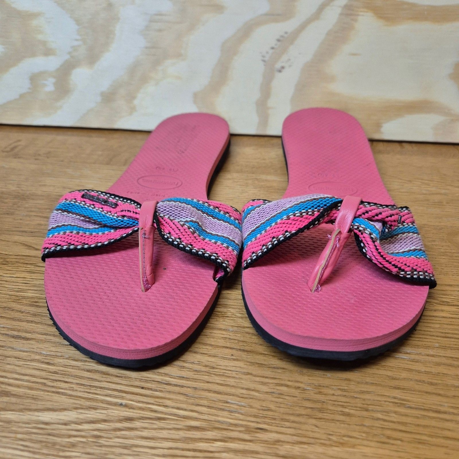 Havaianas You St Tropez Pink Bow Flip Flop Sandals Womens US 9 10 Brazil