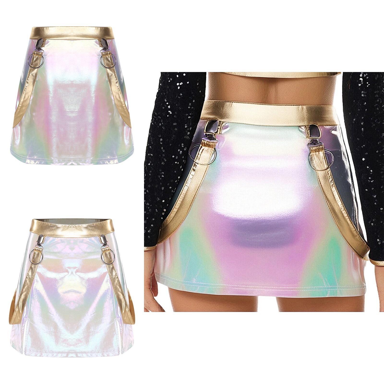 Women Miniskirts Ballroom Cosplay Jazz Carnivals Festival Costume Practice Rave