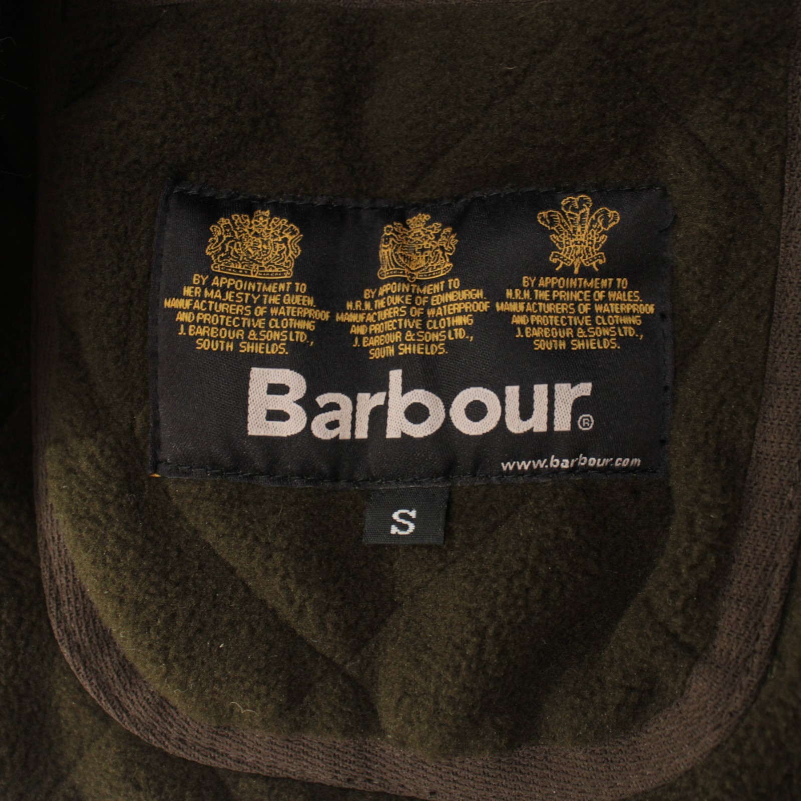 Barbour NWT 100% Polyamide Polar Quilt Waistcoat Size Small In Greenish Brown