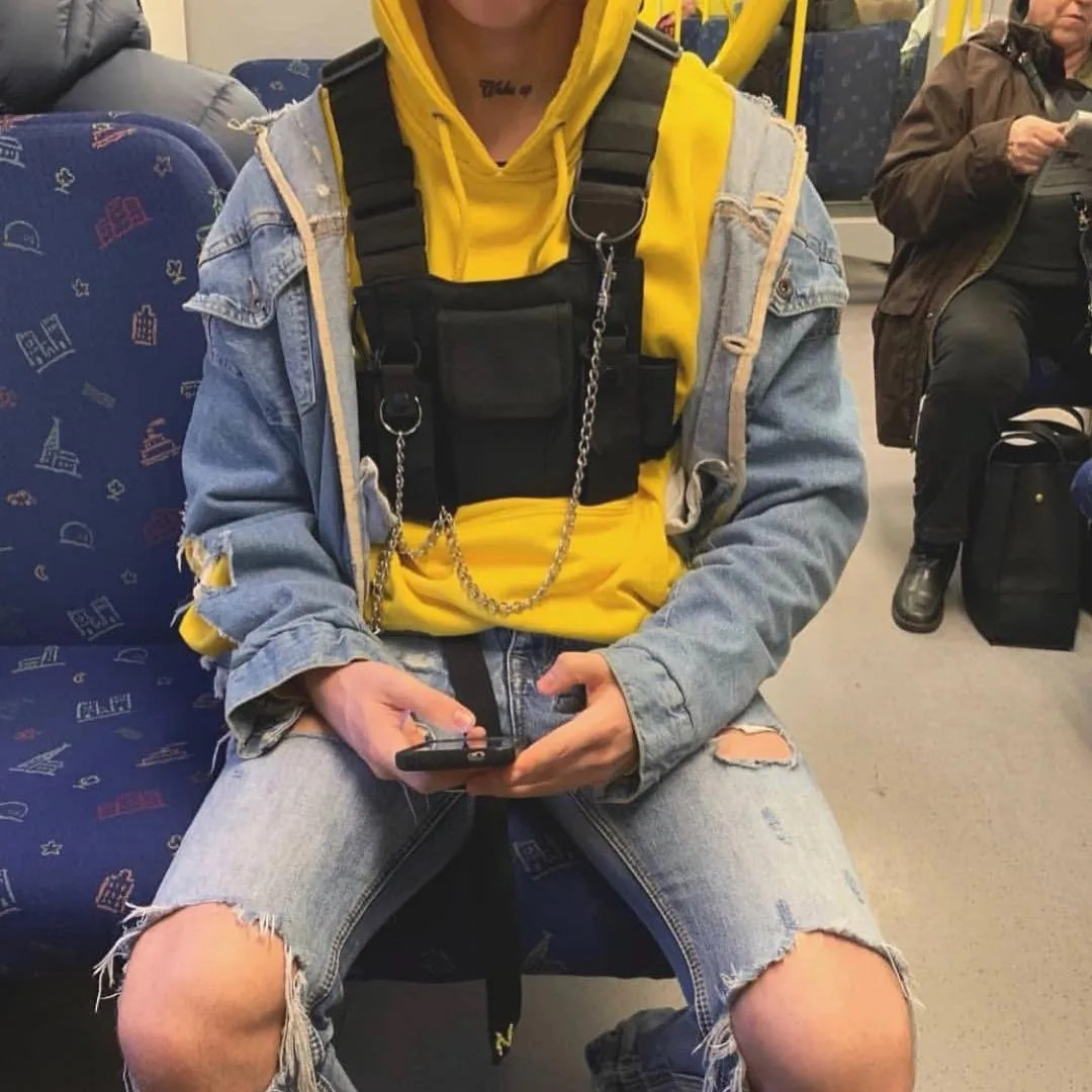 Hip-hop Streetwear Chest Rig Bag Motorcycle Riding Vest Backpacks Sport Storage
