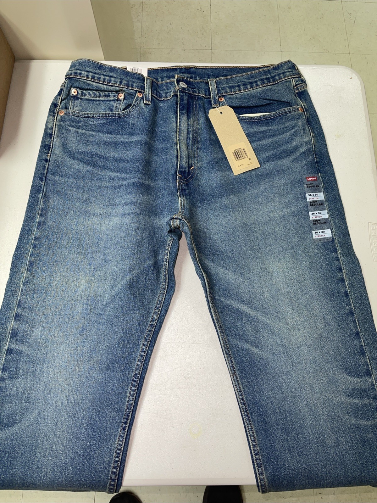 New Mens Levis 505 Blue Jeans Regular Fit Straight Leg Size 36 X 30 005051994 (3