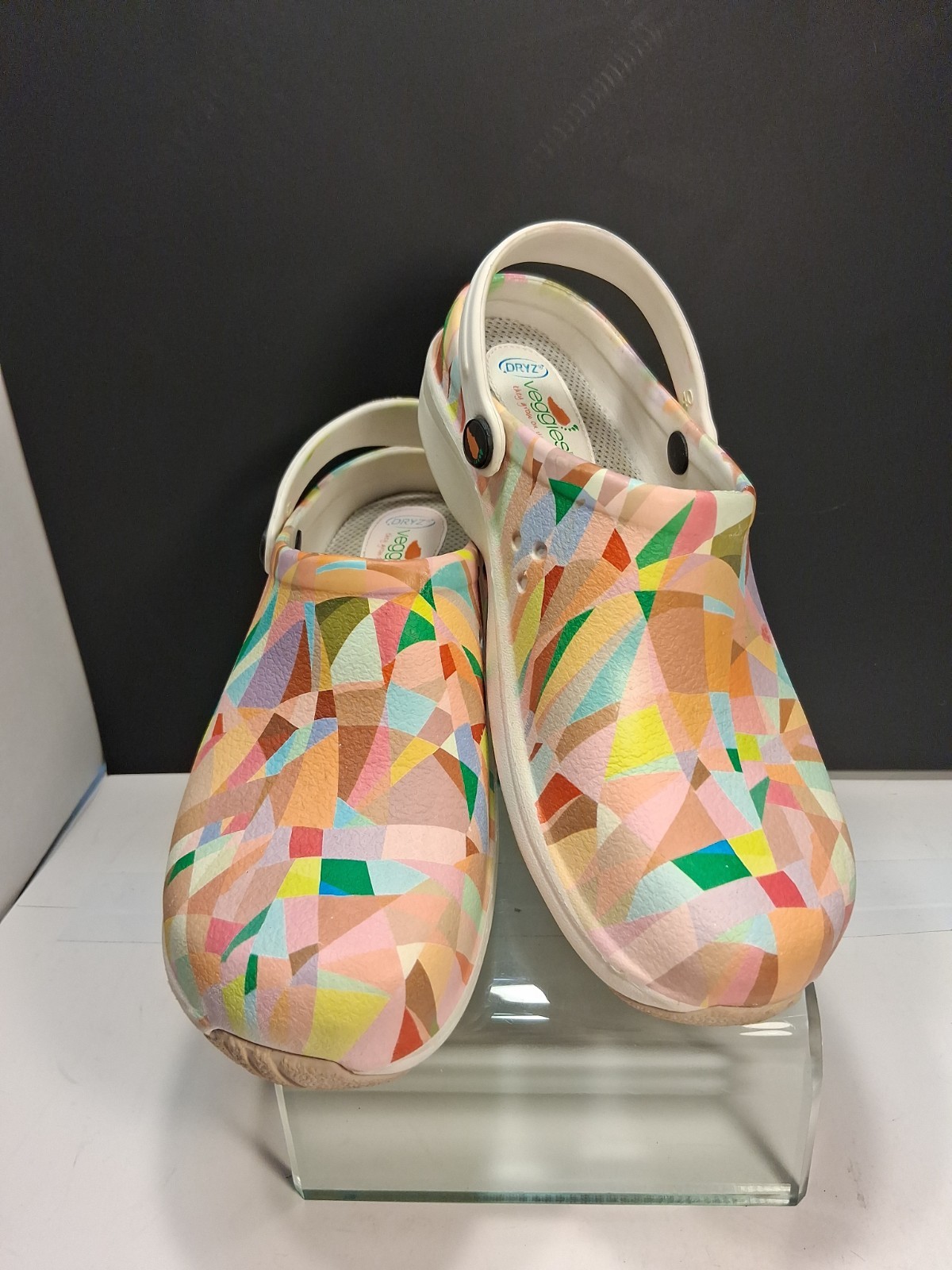 “Veggies” Croc Alternative Multi-color Padded Removable Insole Clogs Size 9