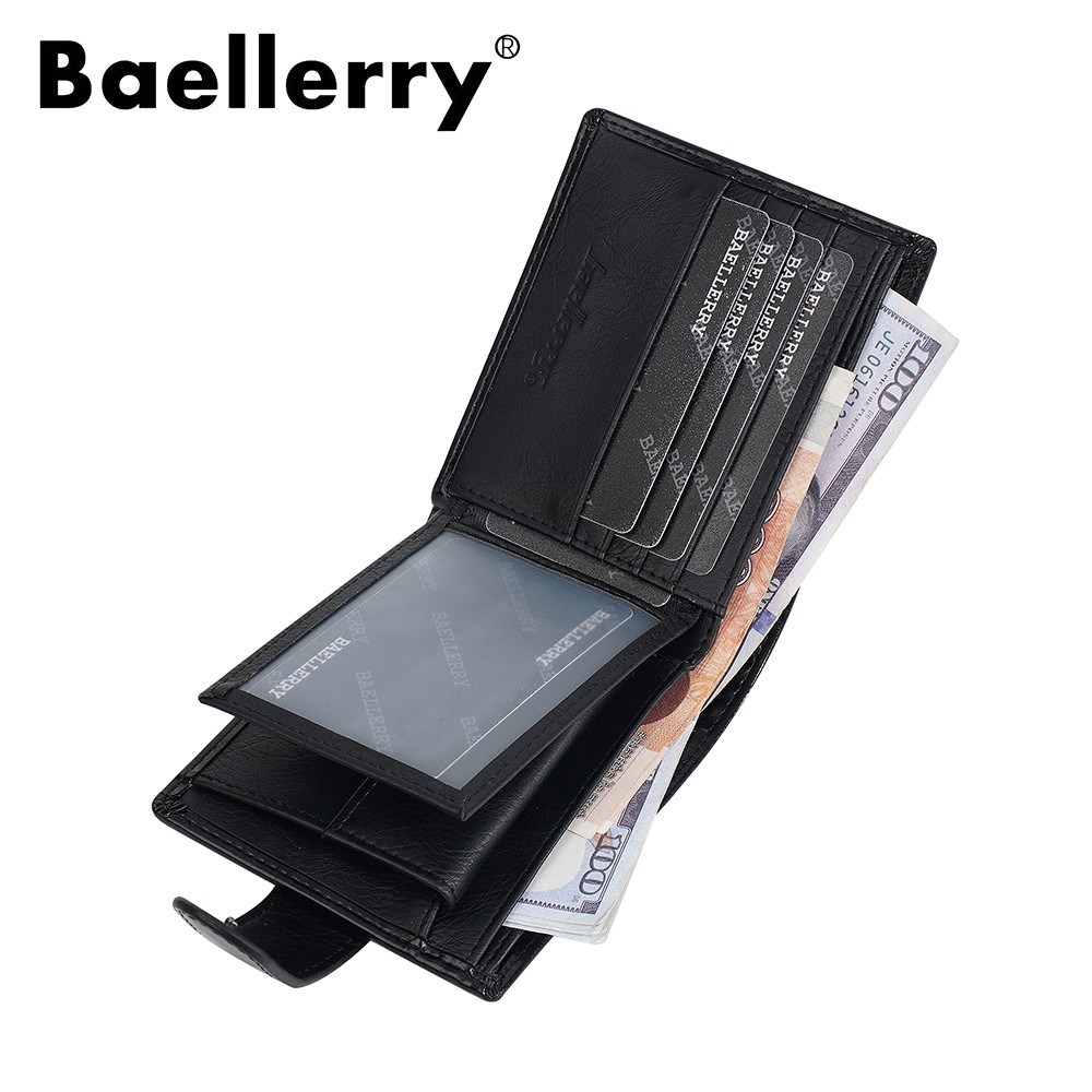 Fashion Men’s Bifold Leather Wallet ID Credit Card Holder Purse Clutch Hasp Snap