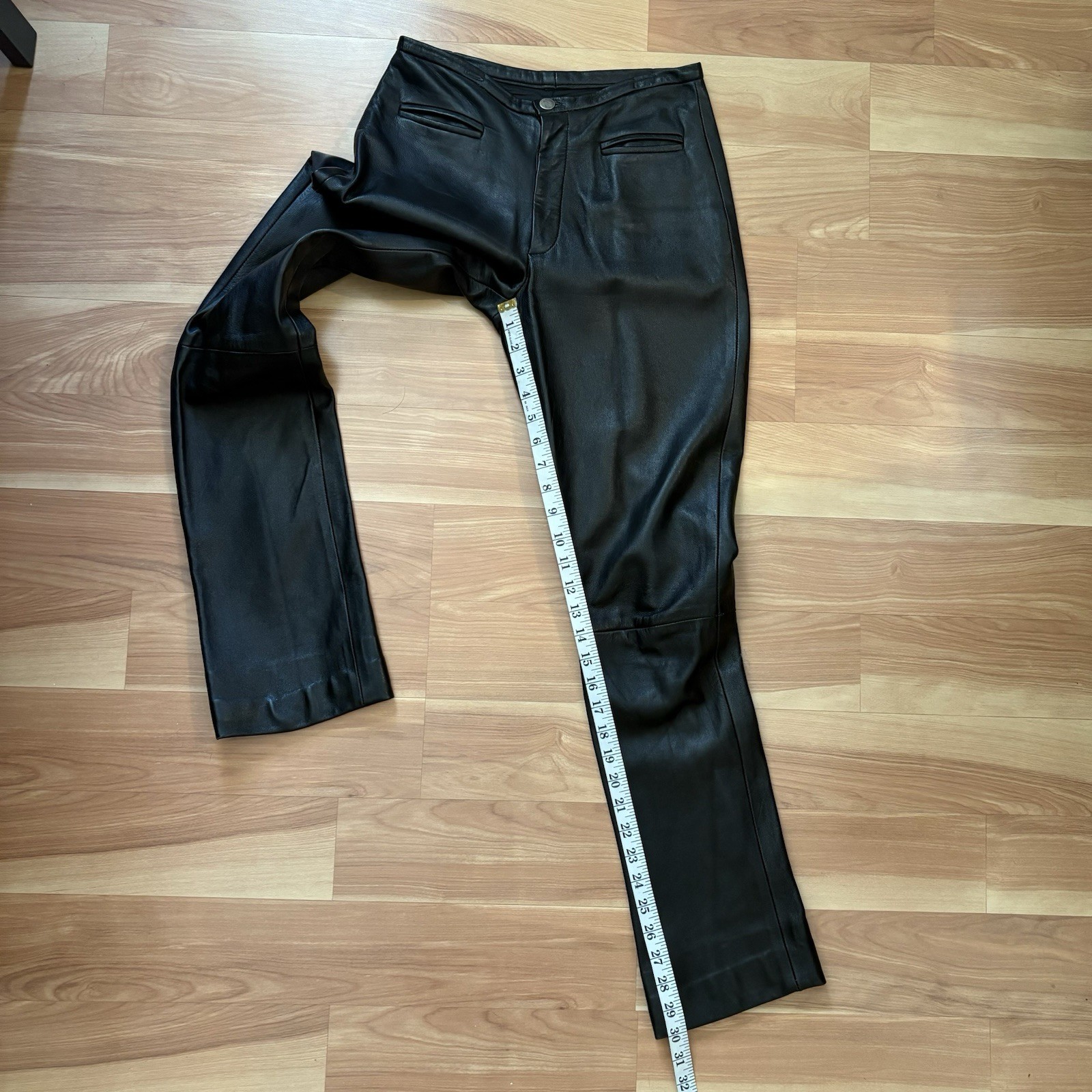 Vintage Arrow USA Black Western Cowboy Carter 100% Leather Pants Size 4 Small