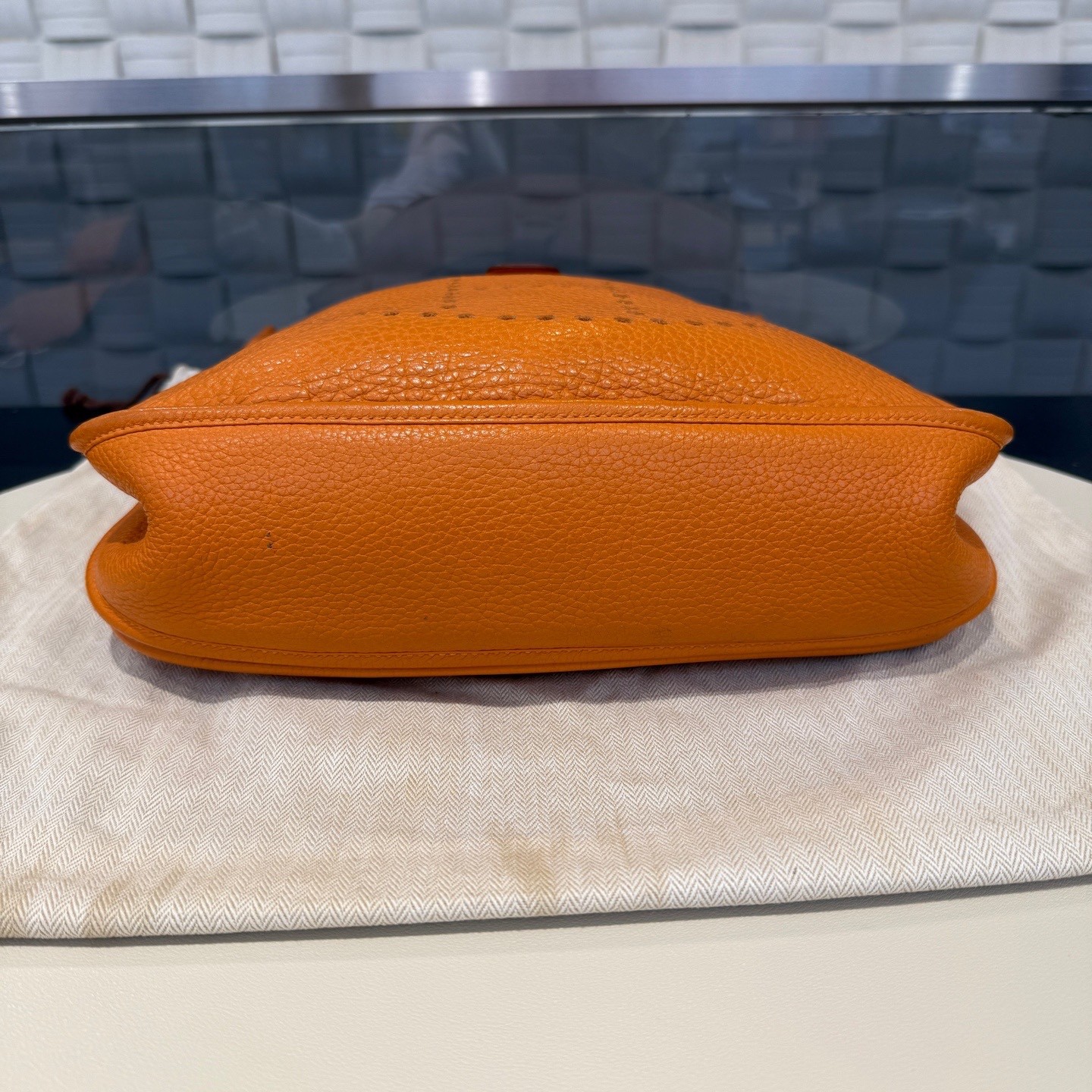 Hermes Pre-Owned Authentic Luxury Handbag Orange 29*30*8cm Silver