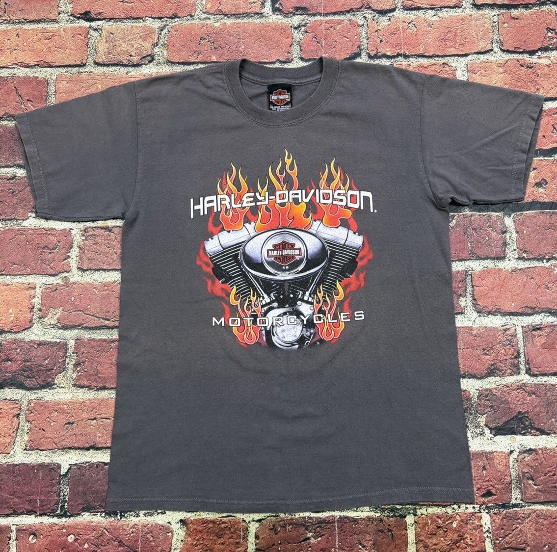 Vintage Harley Davidson T Shirt Flames Nova Scotia Motorcycle Canada Medium 2002