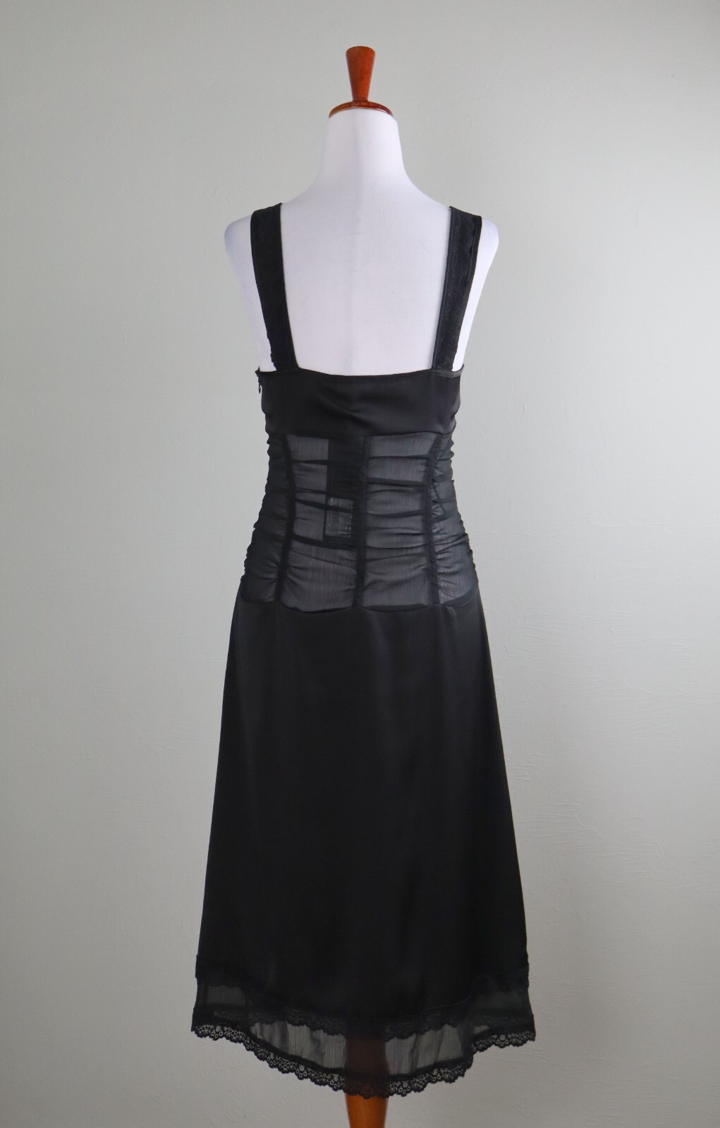 LIONESS NWT $109 Kendall Midi Lace Bustier Dress in Onyx Black Size Medium