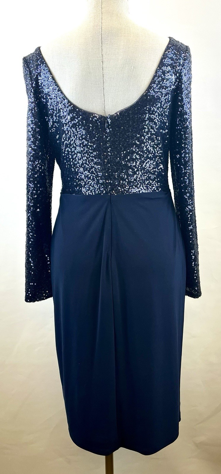 LAUREN RALPH LAUREN Size 10 Navy Polyester/Elastane Sequined Dress NWT
