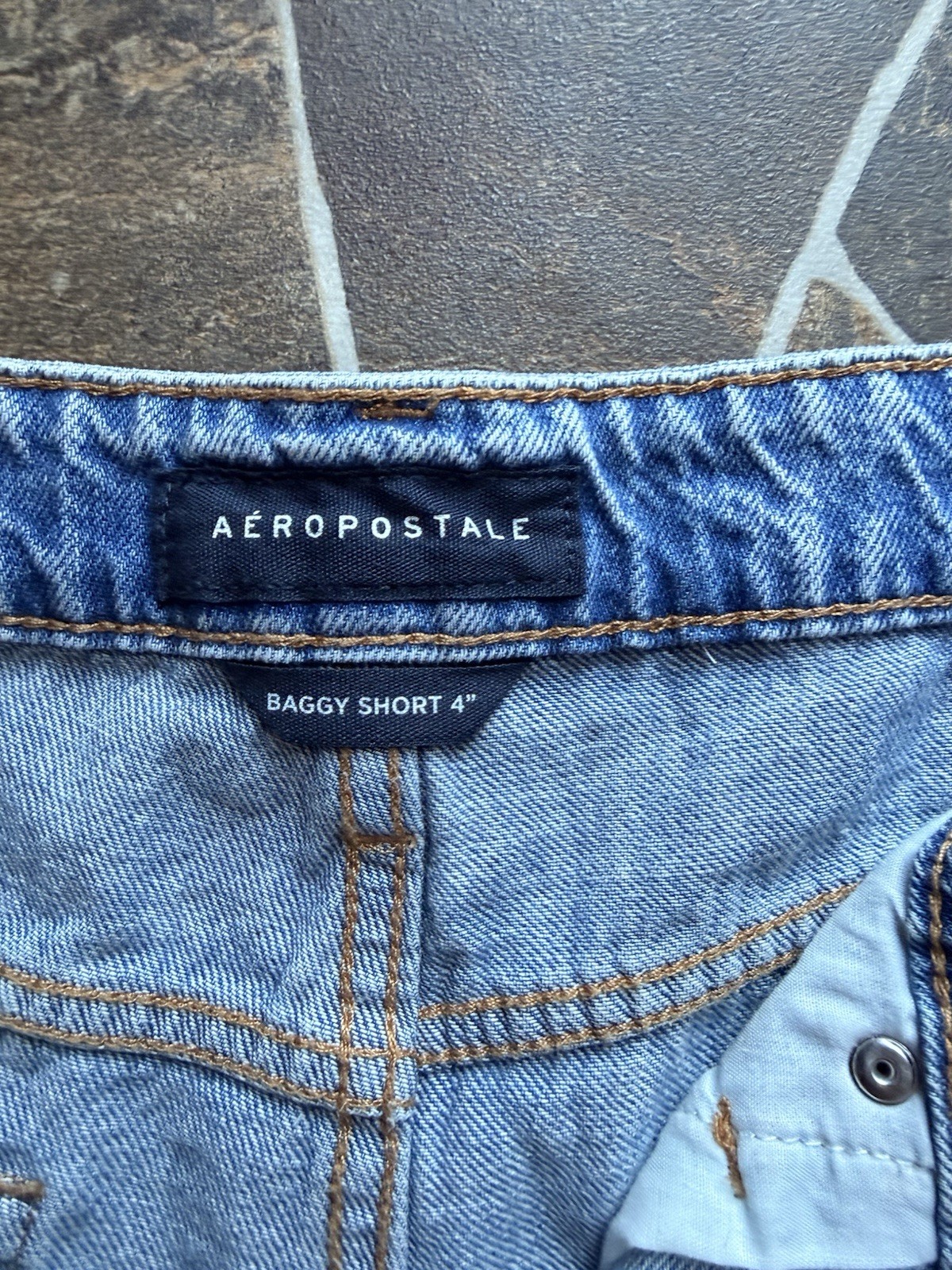 Aéropostale Aero Baggy Short Women’s Blue Denim Cut Off Shorts Size 4 4″