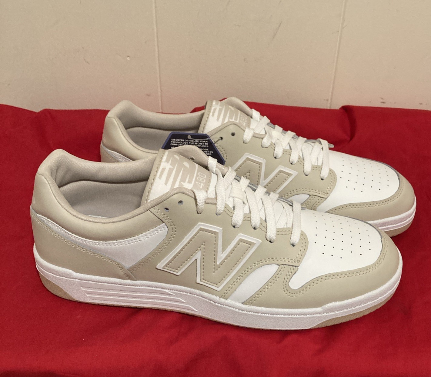 New Balance 480 BB480LBB Men’s 12 Moonbeam Beige White Sneakers New No Box