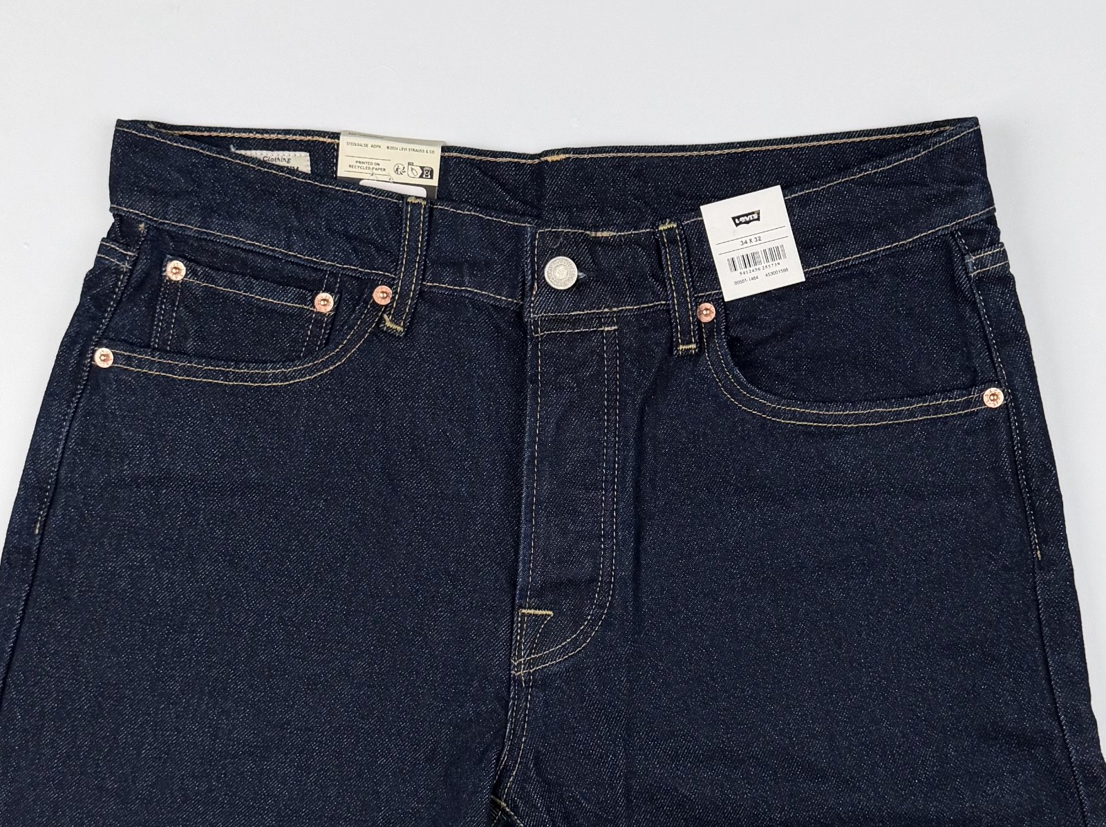 Levi’s Premium 501 Original STRAIGHT LEG Jeans Men 34×32- Blue 00501-1484 NWT