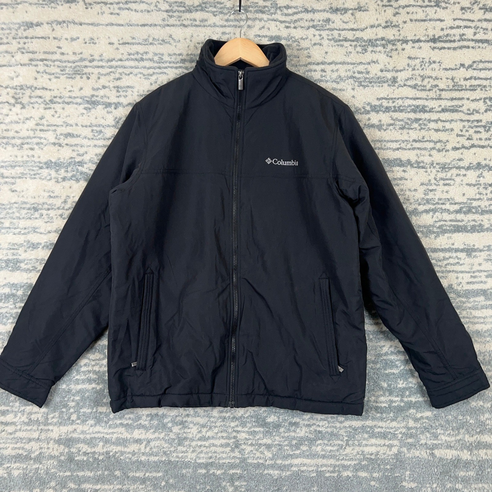 Columbia Mens Black Fleece Lined Insulated Full Zip Jacket XM5010 Medium