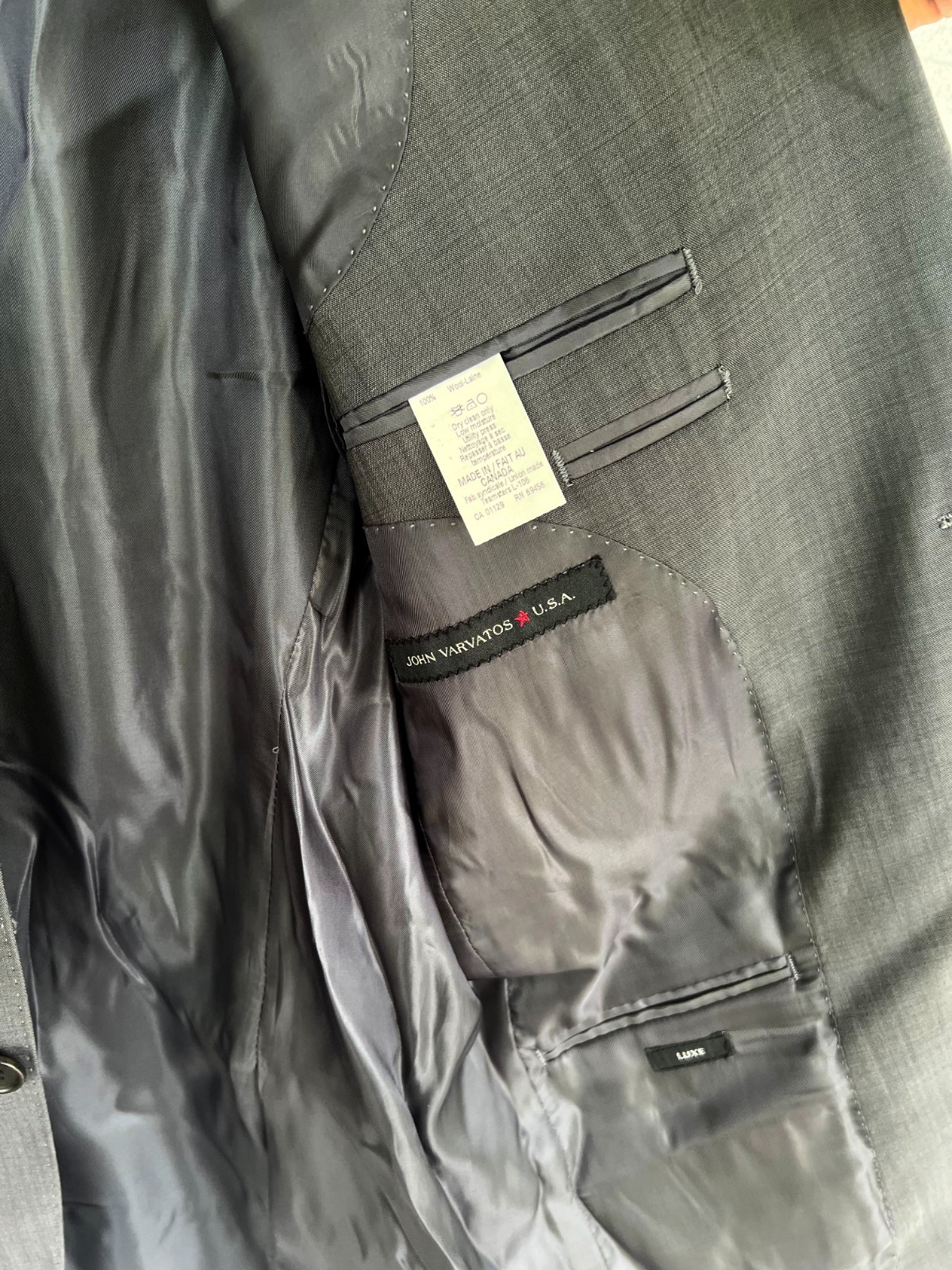 John Varvatos Men’s Gaia Tailored Jacket in Pearl Gary 38R