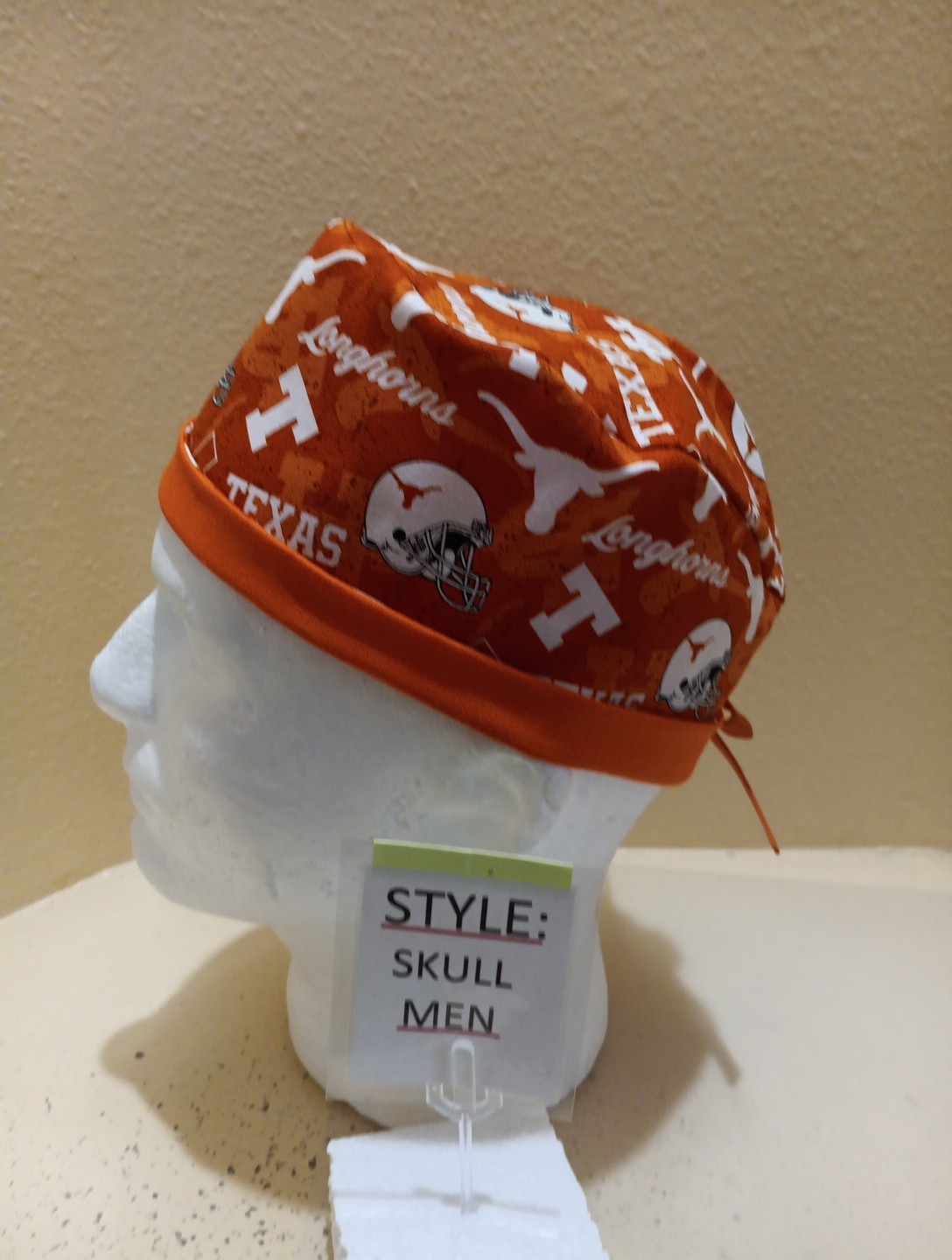 Texas Longhorns #2 University Men’s Skull/Chemo Surgical Scrub Hat/Cap Handmade