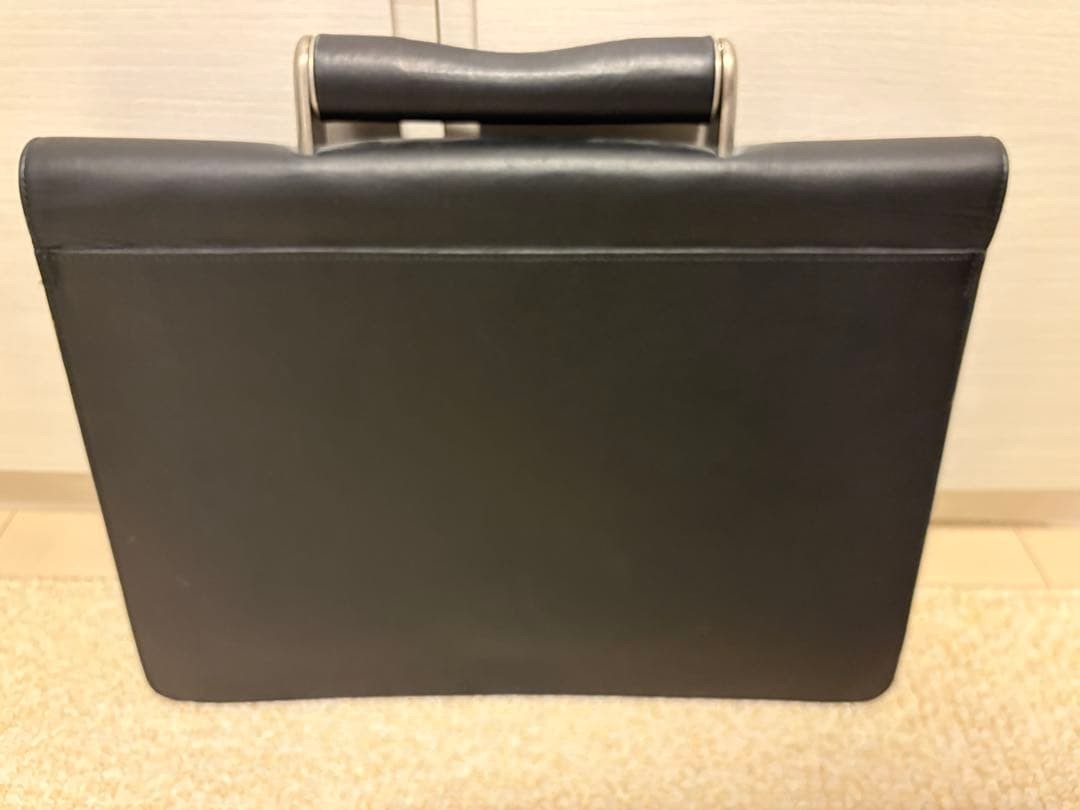 PORSCHE DESIGN Black Leather Briefcase Vintage Attache Case Archive Bag Mens