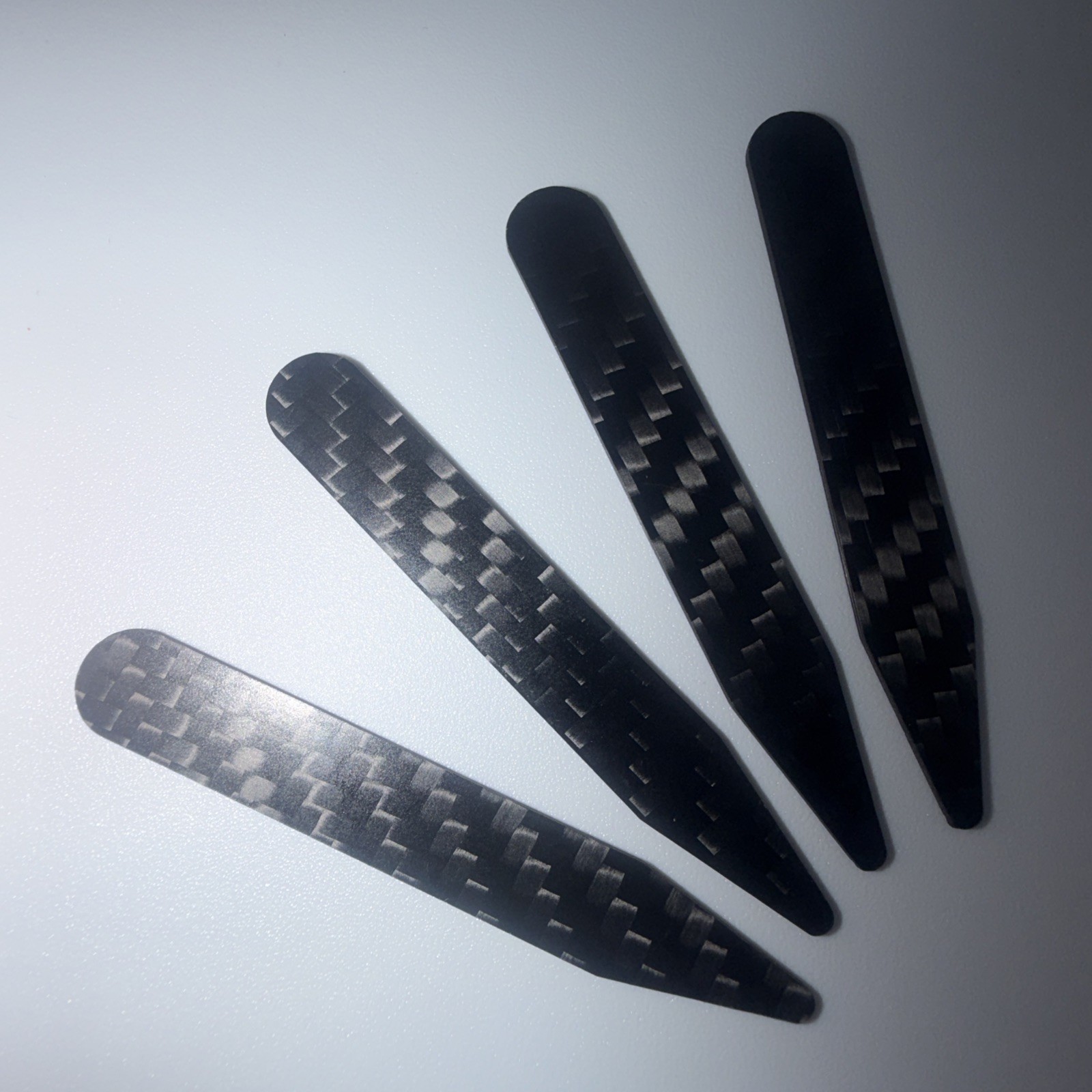 Real Carbon Fiber Collar Stays 4 piece Set 2.75 Inch Length