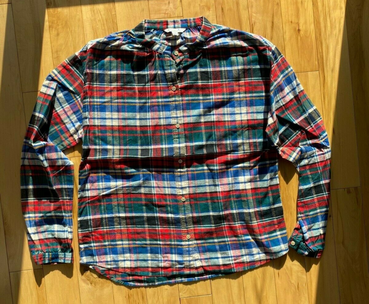 NWOT LL Bean womens Signature Lightweight Flannel Shirt, Collarless size Small
