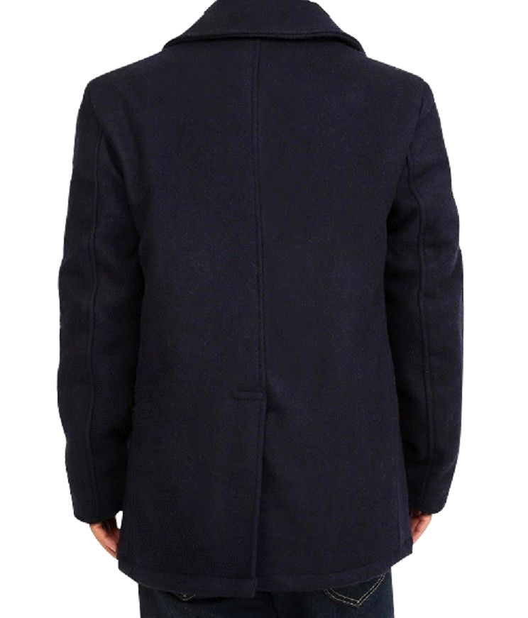 Pea Coat US Navy STYLE Jacket Non-USGI USN CVN DDG SSN LHA Wool Peacoat Black