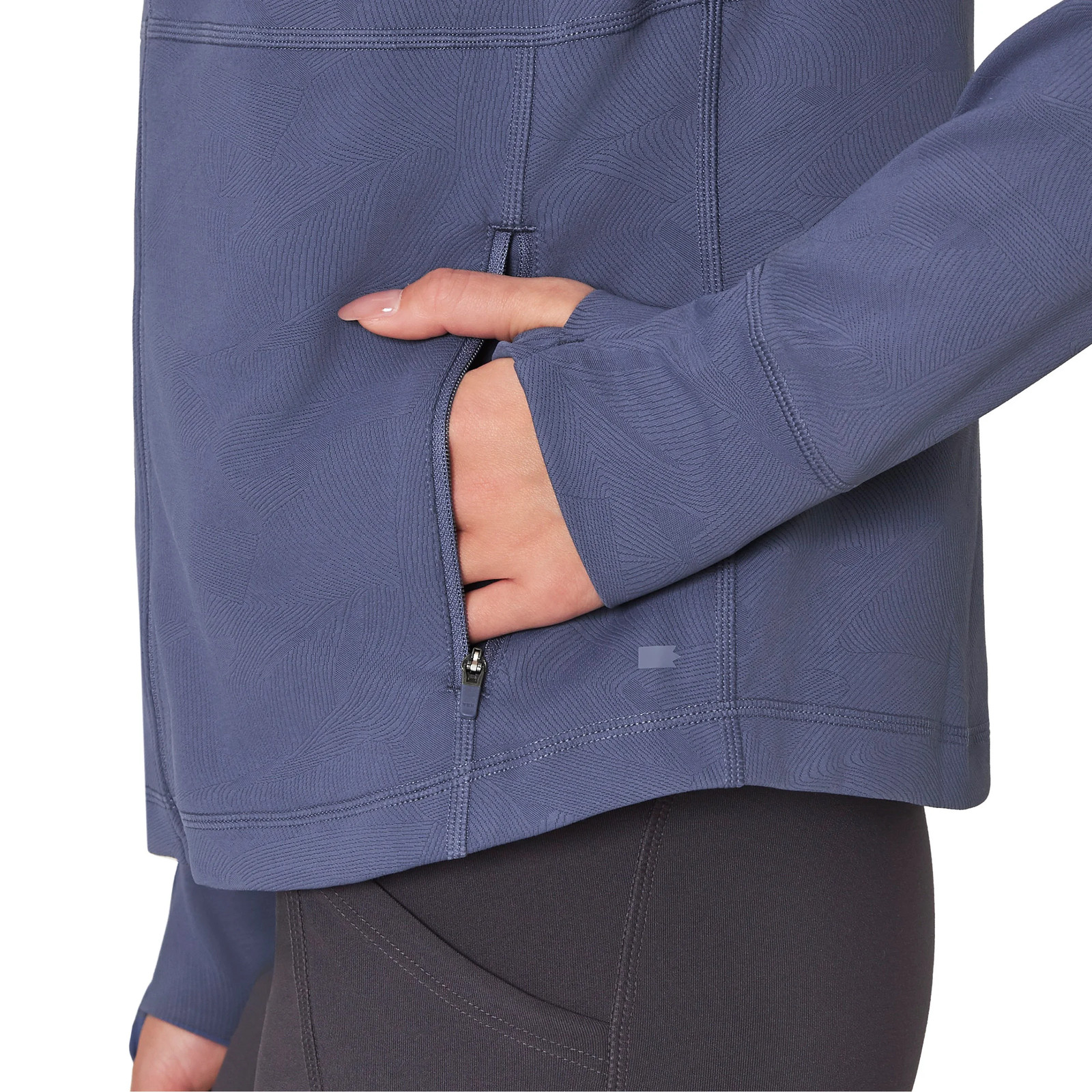 Mondetta Women’s Jacquard Full-Zip Moisture Wicking Zip Pockets