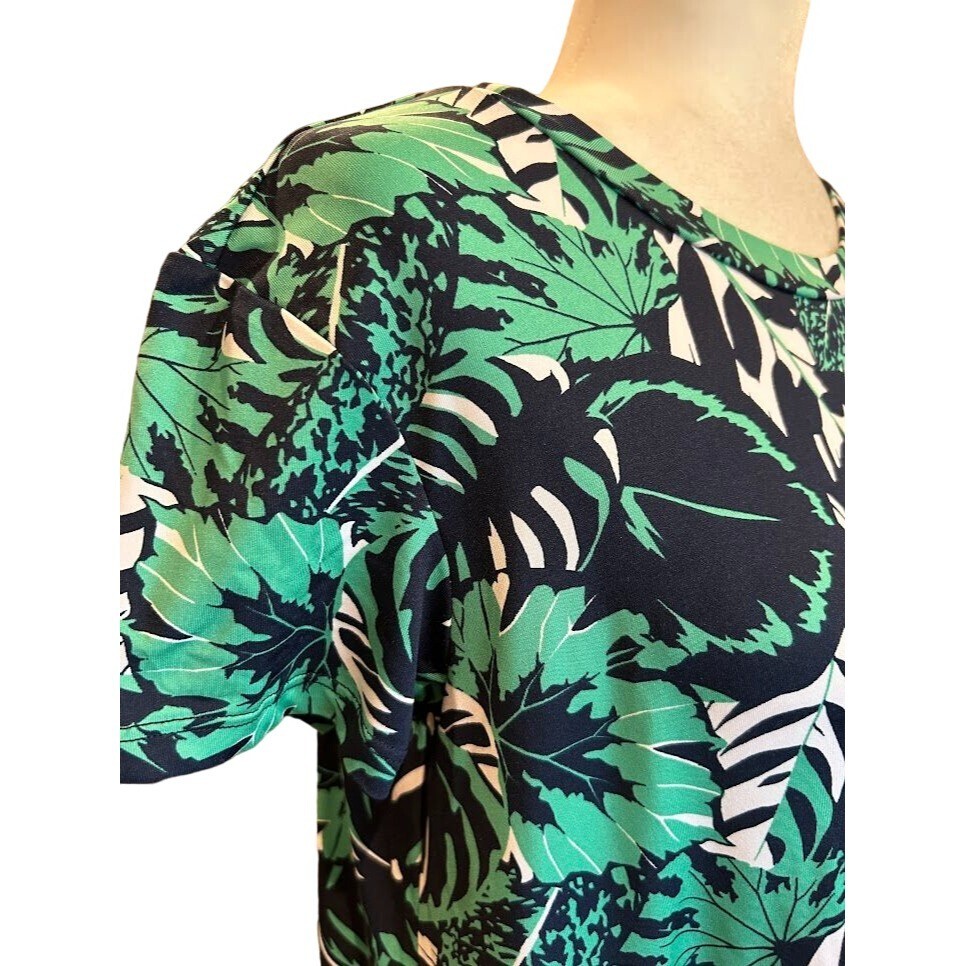 Mary Square Womens Tropical Leaf Print Dress XS Polyester/Rayon/Spandex