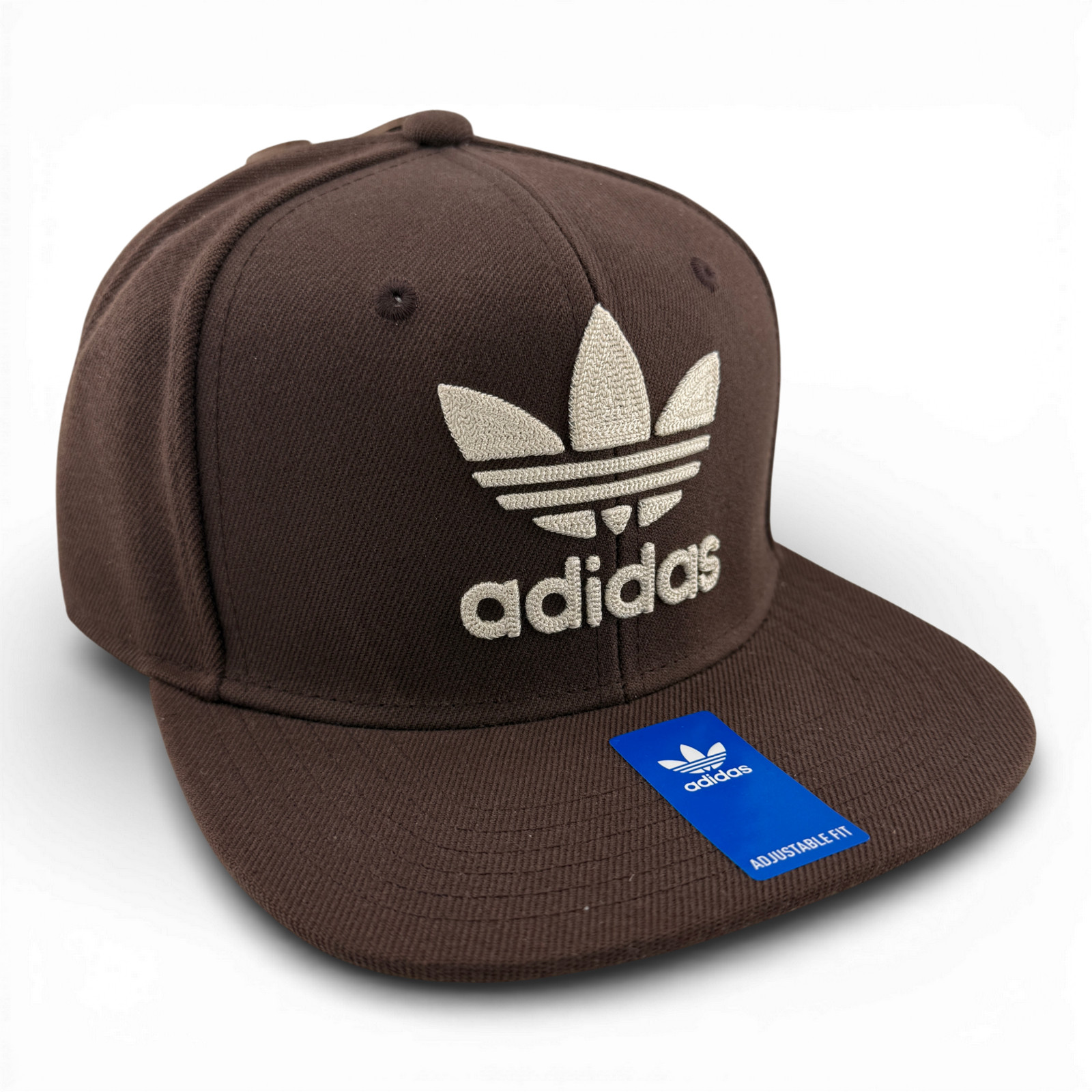 adidas Originals Trefoil Chain Brown Cream Logo Adjustable Snapback Hat Cap