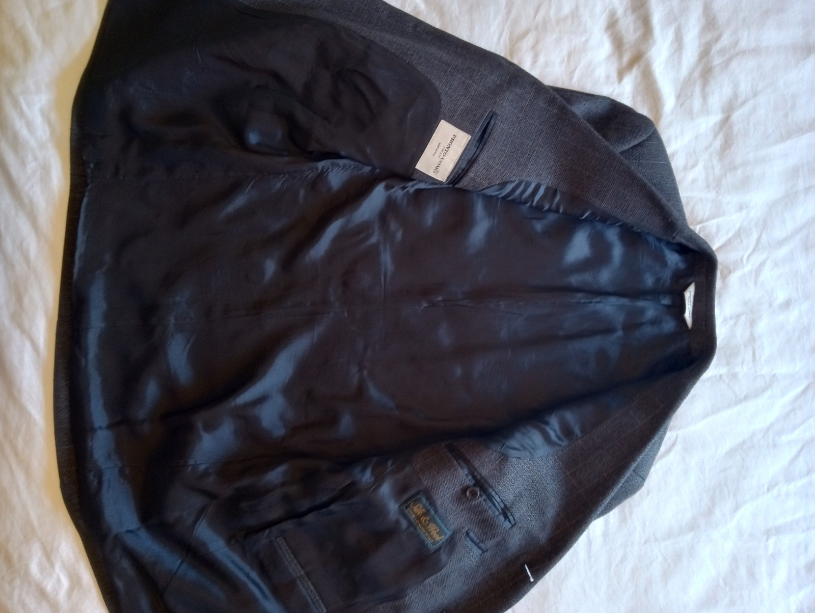 Pronto Uomo Blue & Charcoal Windowpane Silk Wool Sportcoat Blazer 37R