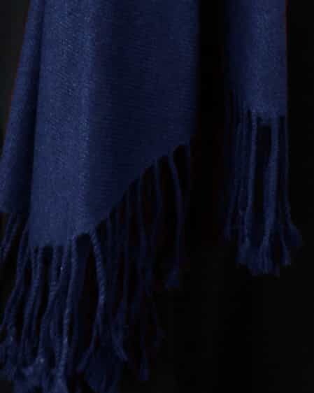 NAVY BLUE SOFT WARM 100% CASHMERE SCARF 75x200cm WOMEN’S WRAP HANDLOOMED