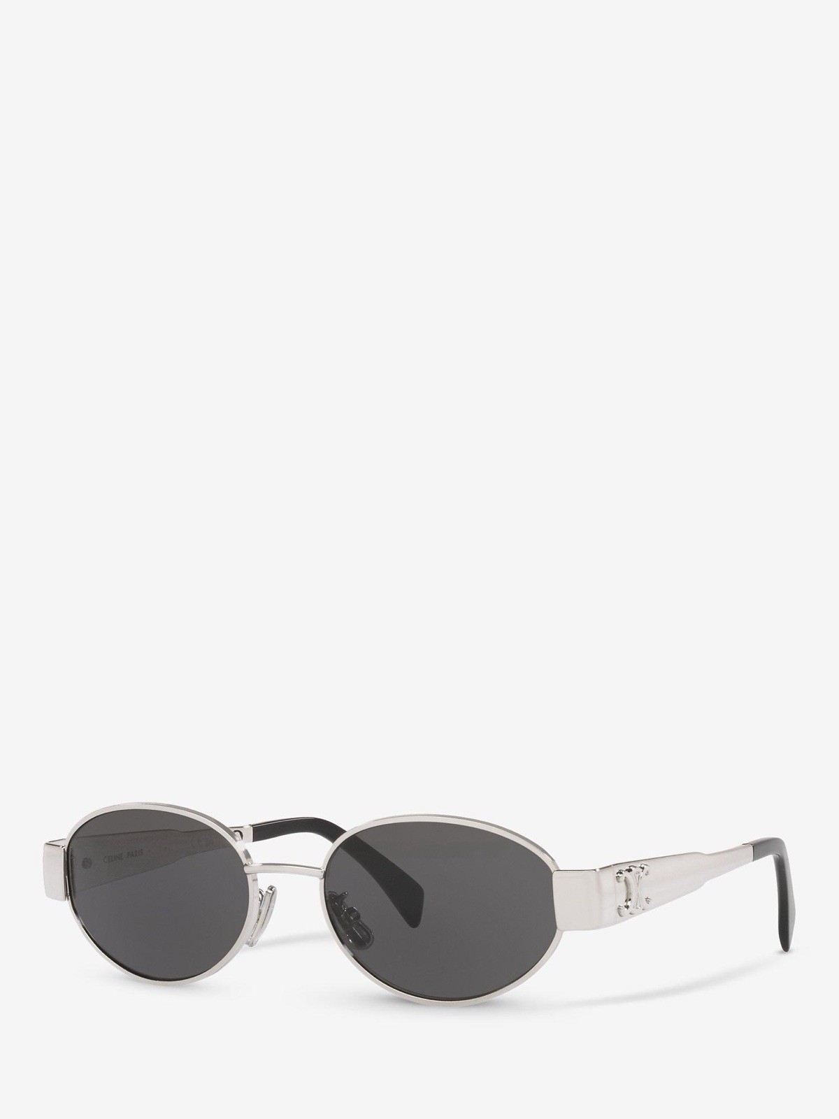 Celine CL40235U 16A Triomphe Metal Sunglasses Silver Frame Grey Lens AUTHENTIC
