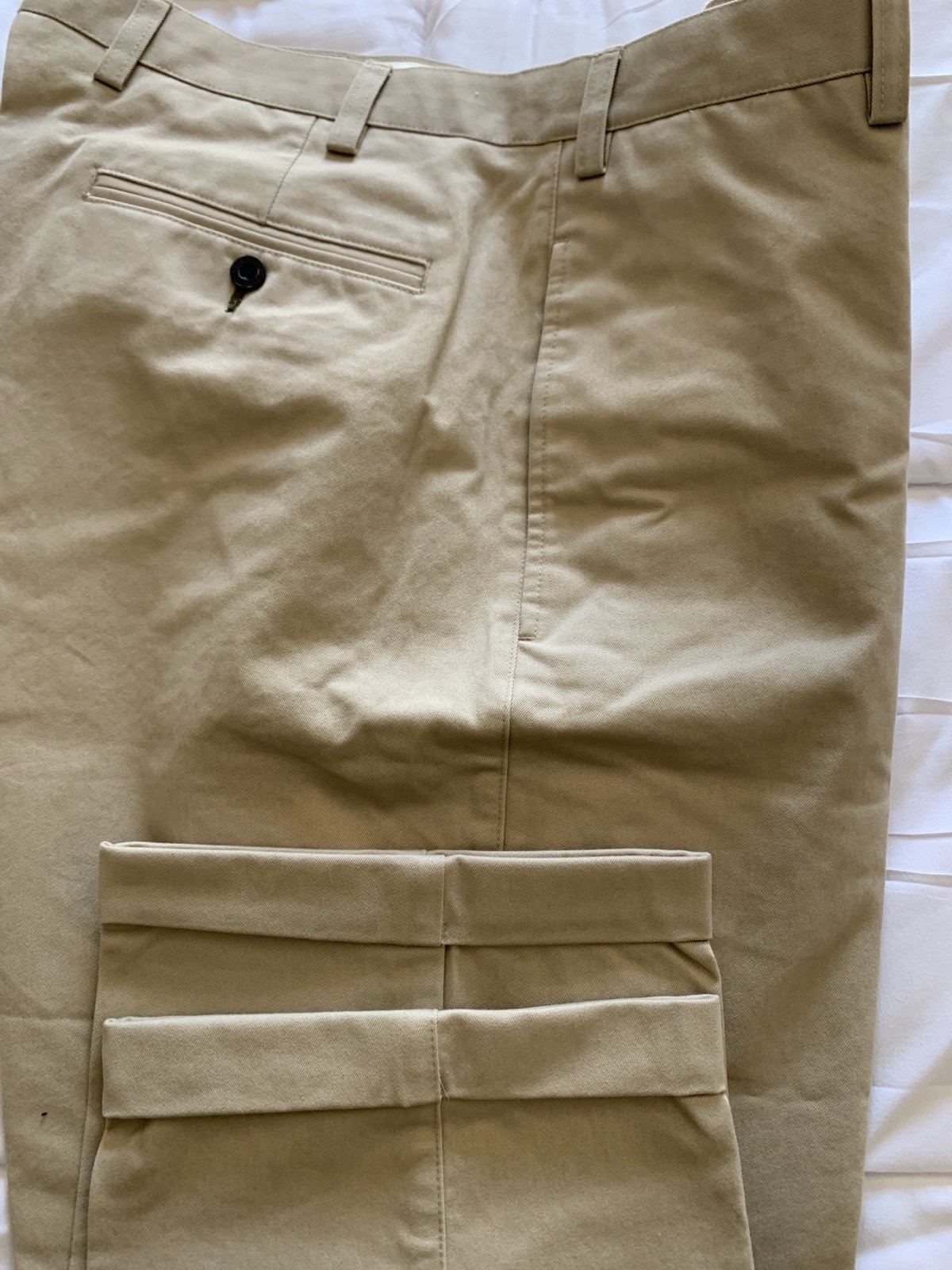 Orvis Classic 1856 Khaki Cotton Twill Flat Front Straight Chino Pants 36 NWOT