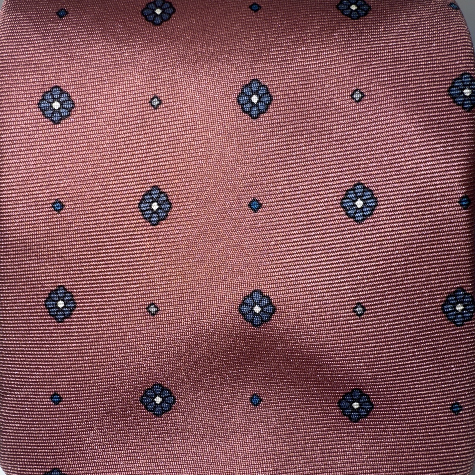 Christian Dior Mens Tie Silk Pink Mauve Blue Flower Vintage Necktie 58×3.25” USA