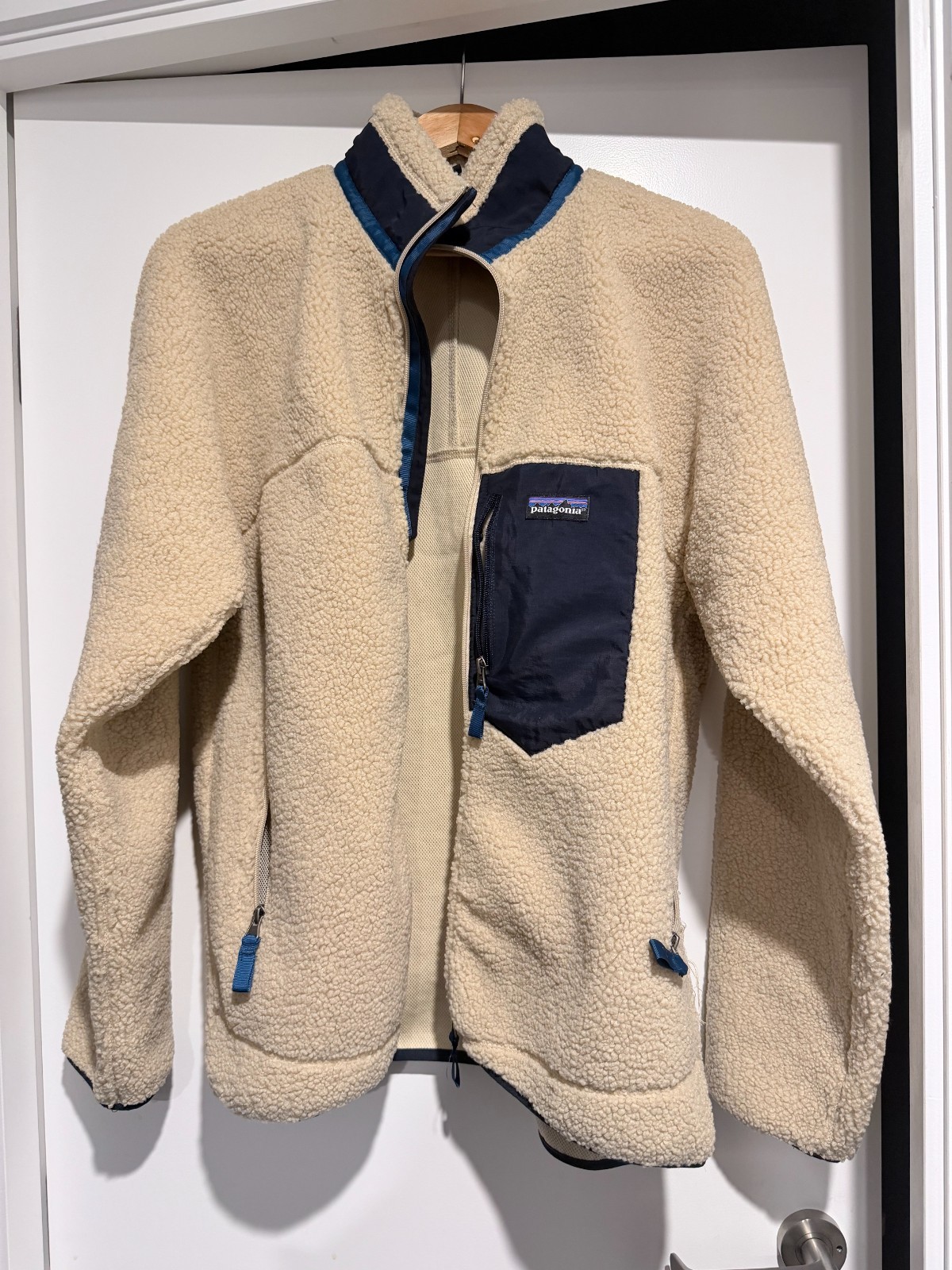 Patagonia Jacket Mens MEDIUM Retro Pile Fleece New Navy Sherpa Outdoors Hiking