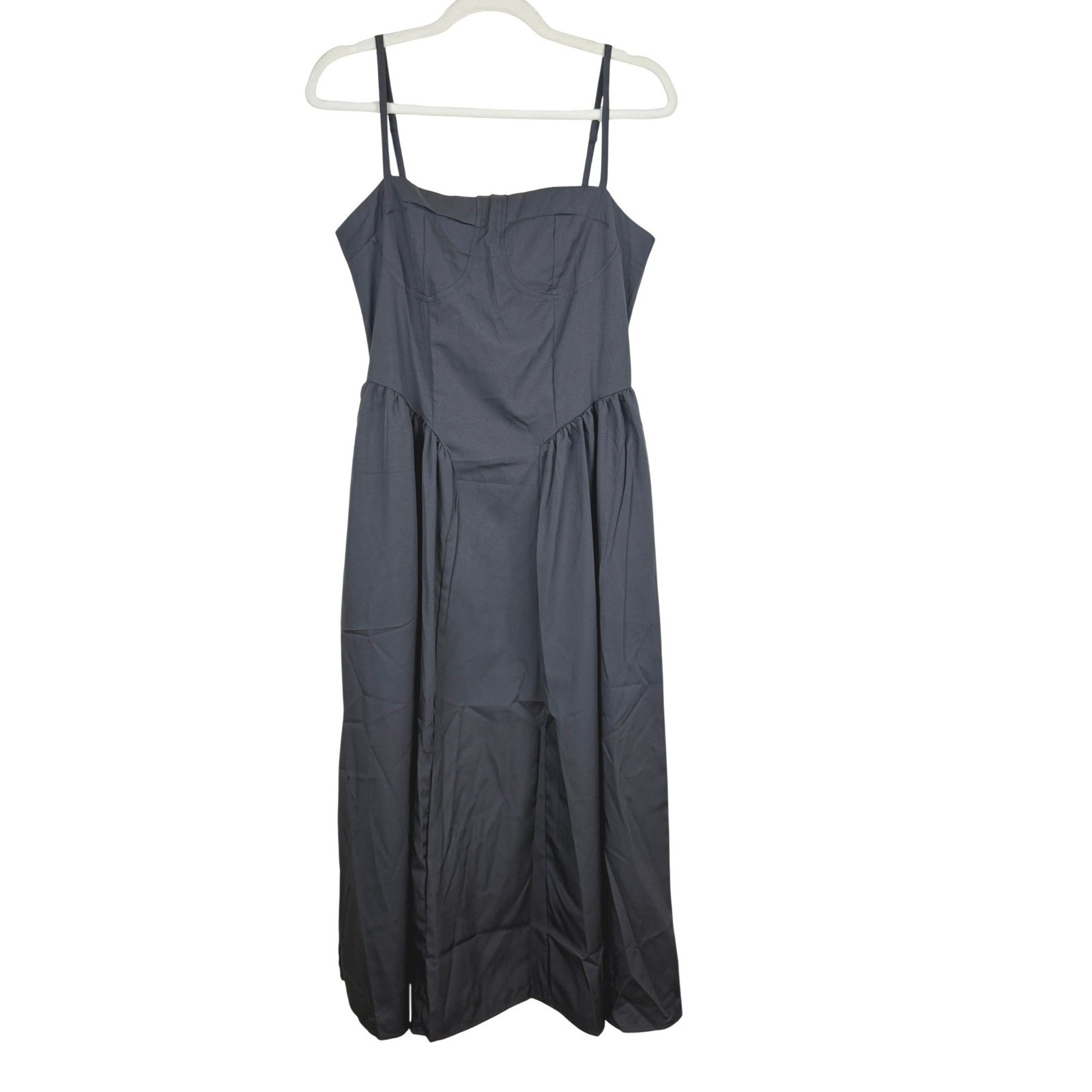 Basque Waist Midi Dress Size S Black Corset Bustier Dark Romantic Whimsigoth LBD