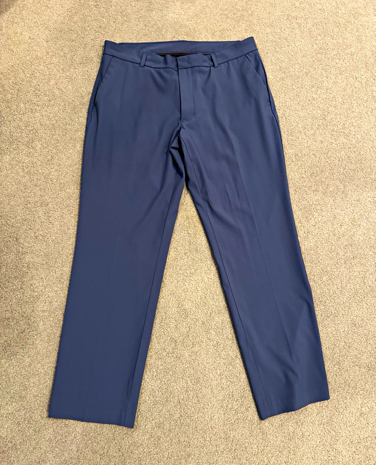 Van Heusen Men’s Blue Twill Dress Pants Slim Fit Flat Front Straight Leg 34W