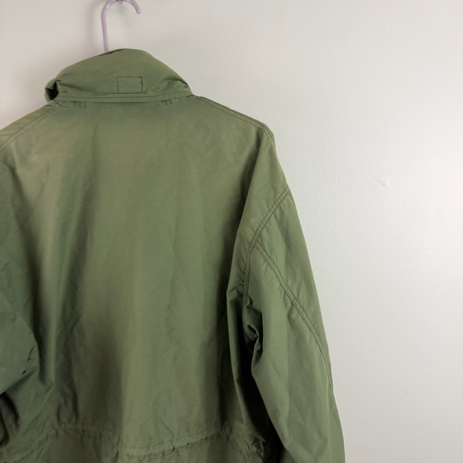 Vintage 90s Gap Fatigue Full Zip Cotton Blend Jacket Faded Lightweight Green