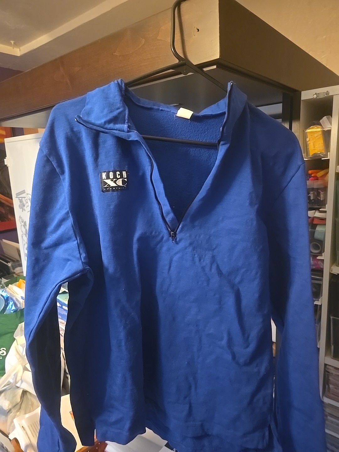 Pre Owned Excellent Shape Koch Sportsmill 1/4 Zip Blue Top Adult Large