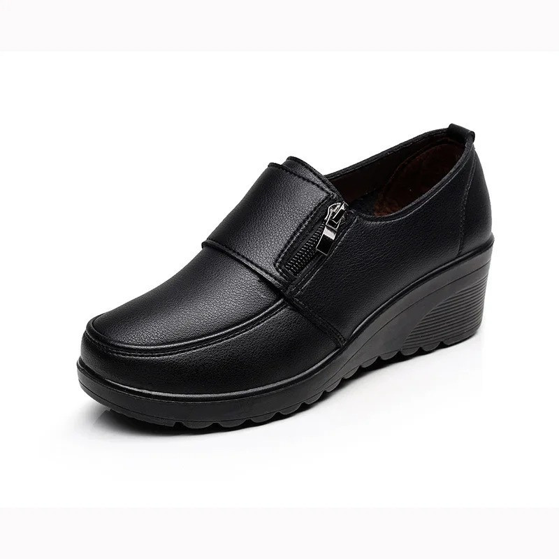 Women’S Wedge Ankle Boots Zip up Soft Sole Non Slip Comfortable Dress Shoes