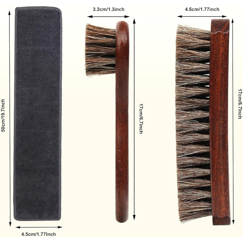 Professional Suede Leather Cleaner Kit Horsehair Brush Shoe Care Polishing Tools