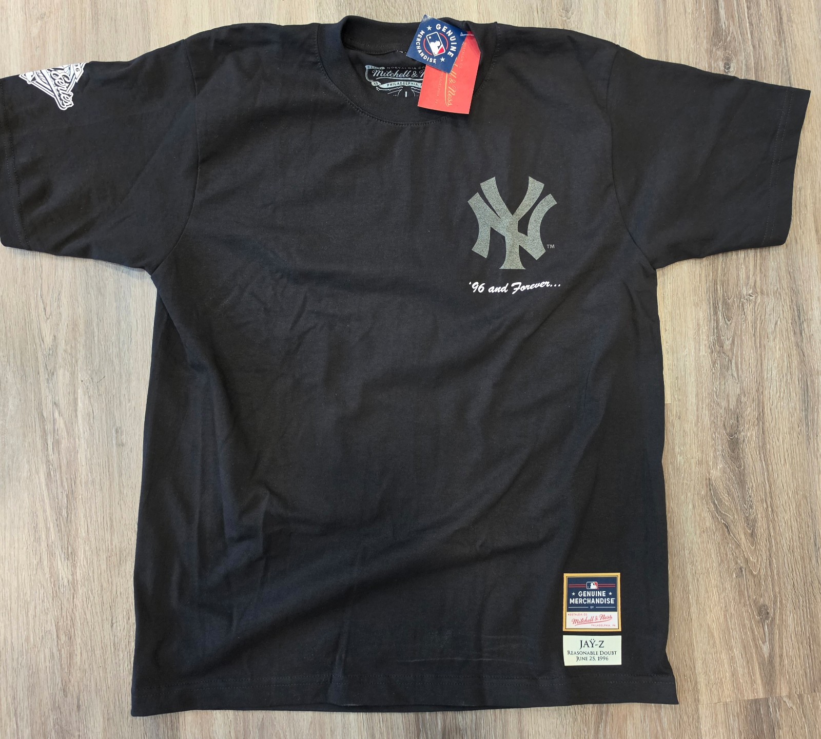 Jay-Z Reasonable Doubt Yankees Tee Size L or XL Mitchell & Ness Authentic NWT