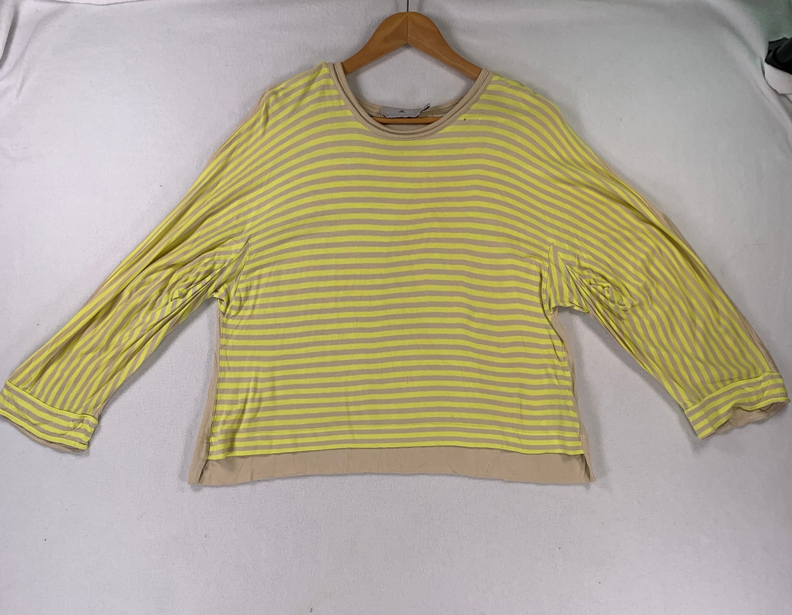 Adidas by Stella McCartney Yellow Beige Striped Long Sleeve Top XS
