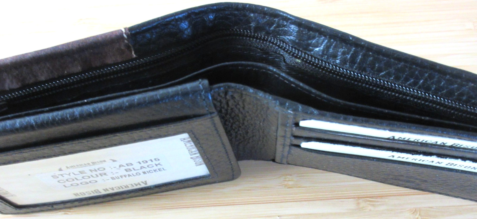 American Bison Buffalo Nickel 2 Tone Rodeo Bifold Leather Wallet Black Brown NEW