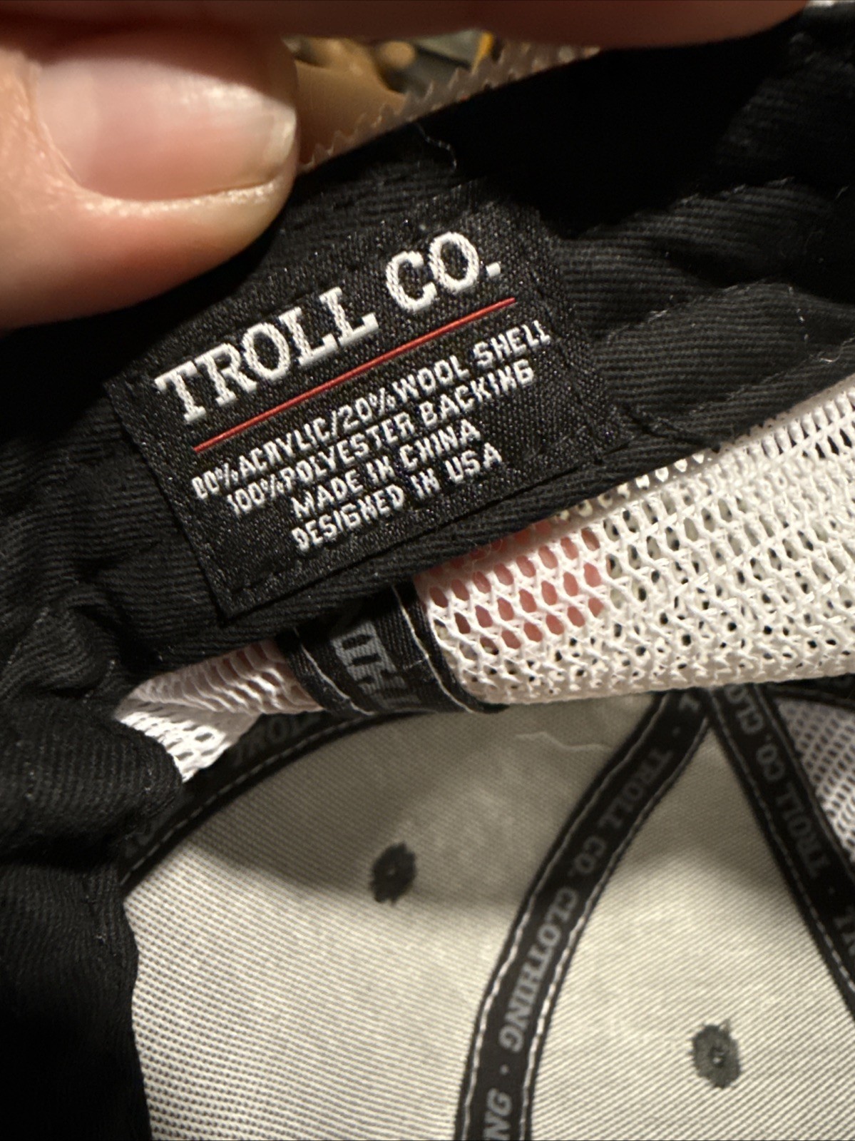 SUPPORT BLUE COLLAR. TROLL CO.CLOTHING SNAPBACK TRUCKER HAT BLk/gry